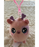 Squeezamals Pink Purple Hearts Fleece Plush Squeeze Keychain Clip Toy - €5,43 EUR