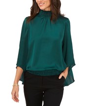 MSK Women&#39;s Smocked Blouson Top Green S B4HP - $29.95