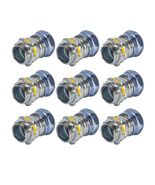 Pack of 9 Hubbell-Raco 1 in. EMT Non-Insulated Compression Connector 290... - €16,82 EUR