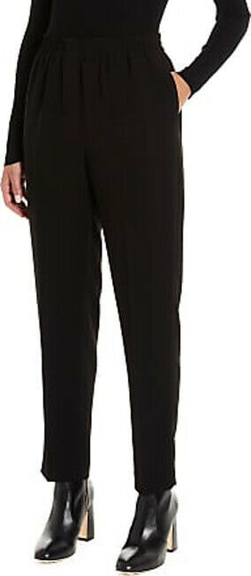 Primary image for NWT THEORY dress pants 4 pleated career slacks tailored trousers black wool 