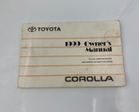 1999 Toyota Corolla Owners Manual OEM G04B55023 - $19.79