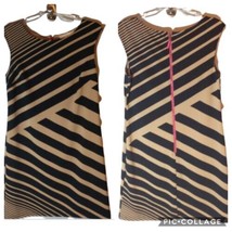 LOFT Women&#39;s Black and Tan Dress with Pink Zipper Size 4 Workwear, Office Date - £17.48 GBP