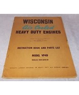 Wisconsin Engines Model VP4D Instruction Book and Parts List Manual - $13.60 CAD