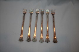6 Cocktail Forks R.O. CO A-1 Silverplated Monogrammed &quot;W&quot; International Silver C - £15.17 GBP