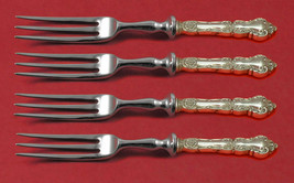 Meadow Rose by Wallace Sterling Silver Fruit Fork Set 4pc HH WS Custom Made 6&quot; - £222.14 GBP