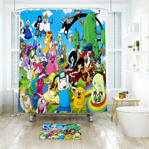 Bacon Pancakes Adventure Time 4 Shower Curtain Bath Mat Bathroom Waterproof - £18.28 GBP+