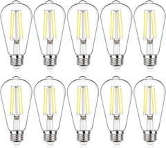 10 Pack Vintage LED Edison Bulb Dimmable 60W Equivalent 850 Lumens 6W Edison Lig - £62.84 GBP