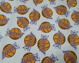 LA Lakers Canvas Duck Print Fabric Upholstery , 1 Yard&quot; x 46&quot;,  - $12.61