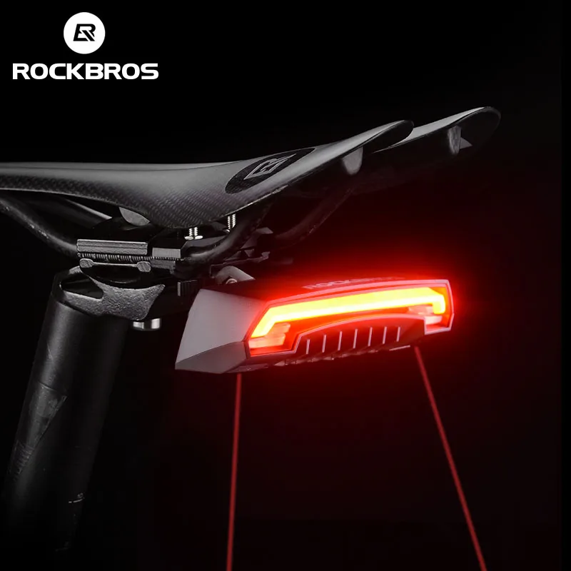 ROCKBROS Bicycle Light Bike Rear Light Waterproof USB Rechargeable Intelligent - £39.96 GBP