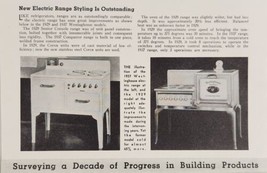 1937 Print Ad Westinghouse Electric Range & 1929 Model Shown Side by Side - £10.80 GBP