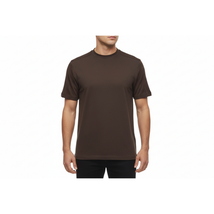 Mens Dressy T-Shirt Log-In Uomo Soft Crew Neck Corded Short Sleeves 218 Brown image 3