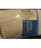 Fresh Ideas Bedding Ruffled Bedskirt White king Size 14&quot; Drop Length - $9.49