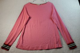 Boden T Shirt Top Womens Size Medium Pink Knit Modal Long Sleeve Round Neck - £13.94 GBP