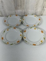 Jardin Domonique Fine China Set of 4 Bread Plates Orange Floral Vintage ... - $14.82