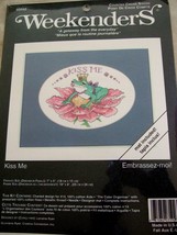 NEW SEALED WEEKENDERS COUNTED CROSS STITCH  &#39;KISS ME&#39; ADORABLE FROG  #03592 - £10.34 GBP