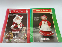 1992 Fibre Craft Santa Claus And Mrs Clause crochet pattern doll costume - £6.84 GBP