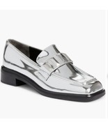 Rag &amp; Bone Maxwell Square Toe Slip On Loafers Silver Studded Leather sz ... - $345.94 CAD