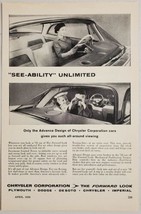 1958 Print Ad Chrysler Corporation Cars with All Around Viewing - $13.48