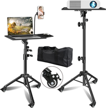 Pph-Sisy Projector Stand with Wheels,Foldable Laptop Tripod Adjustable Height Pr - £54.07 GBP