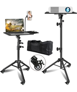 Pph-Sisy Projector Stand with Wheels,Foldable Laptop Tripod Adjustable H... - £53.46 GBP