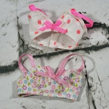 Vintage Barbie Clothes Bikini Bralette Tops Summer Swim Floral Polka Dot Lot 2  - £9.38 GBP