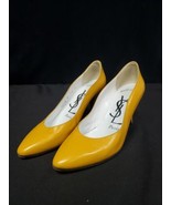 YSL YVES SAINT LAURENT  Yellow Leather Heels Pumps Shoes Size 7.5 - €108,71 EUR