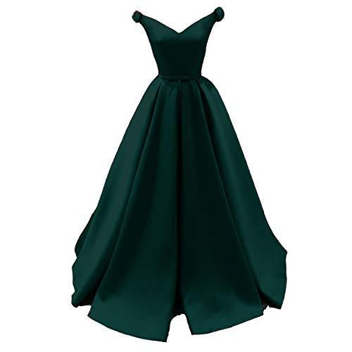 Plus Size Off The Shoulder V Neck Long Formal Prom Evening Dress Teal US 22W