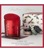 Hidden Label Christmas Candles, 2 Wicks 14oz Mistletoe &amp; Wine Candle Set - $19.79