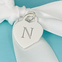 Tiffany Letter N Heart Pendant or Charm Notes Alphabet in Sterling Silver - $279.00