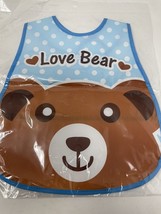 Love Bear Blue Adjustable Baby Bibs EVA Plastic Waterproof Lunch Feeding... - €7,75 EUR