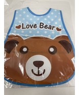 Love Bear Blue Adjustable Baby Bibs EVA Plastic Waterproof Lunch Feeding... - $168.29 MXN