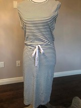  THEORY Black &amp; White 100% Cotton Horizontal Stripe Blouson Dress SZ P NWOT - $78.21