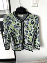 Aldomartins Cardigan Sweater Green &amp; Blue Jacket Small Printed Nice - $27.72