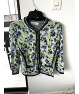 Aldomartins Cardigan Sweater Green &amp; Blue Jacket Small Printed Nice - $27.72