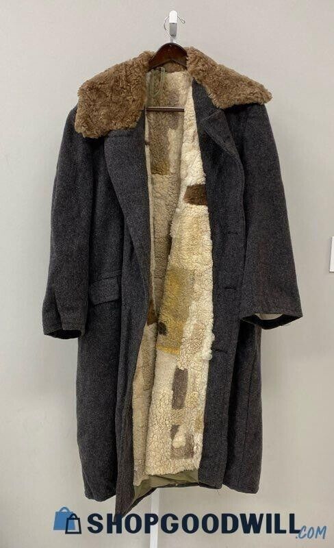 Vintage 40s USSR Soviet WWII Buffalo &amp; Sheep Skin Lined Wool Military Ja... - $787.05