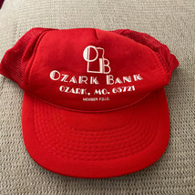 Vintage Hat Cap Adjustable Mesh Ozark Bank MO Red - $2.49