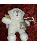 GUND 4” PLUSH WHITE TEDDY BEAR ANGELFACE SHINEY GOLD WINGS W/star Easter... - $10.26 CAD