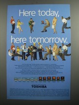1991 Toshiba Laptop computers Ad - Here today, here tomorrow - $18.49