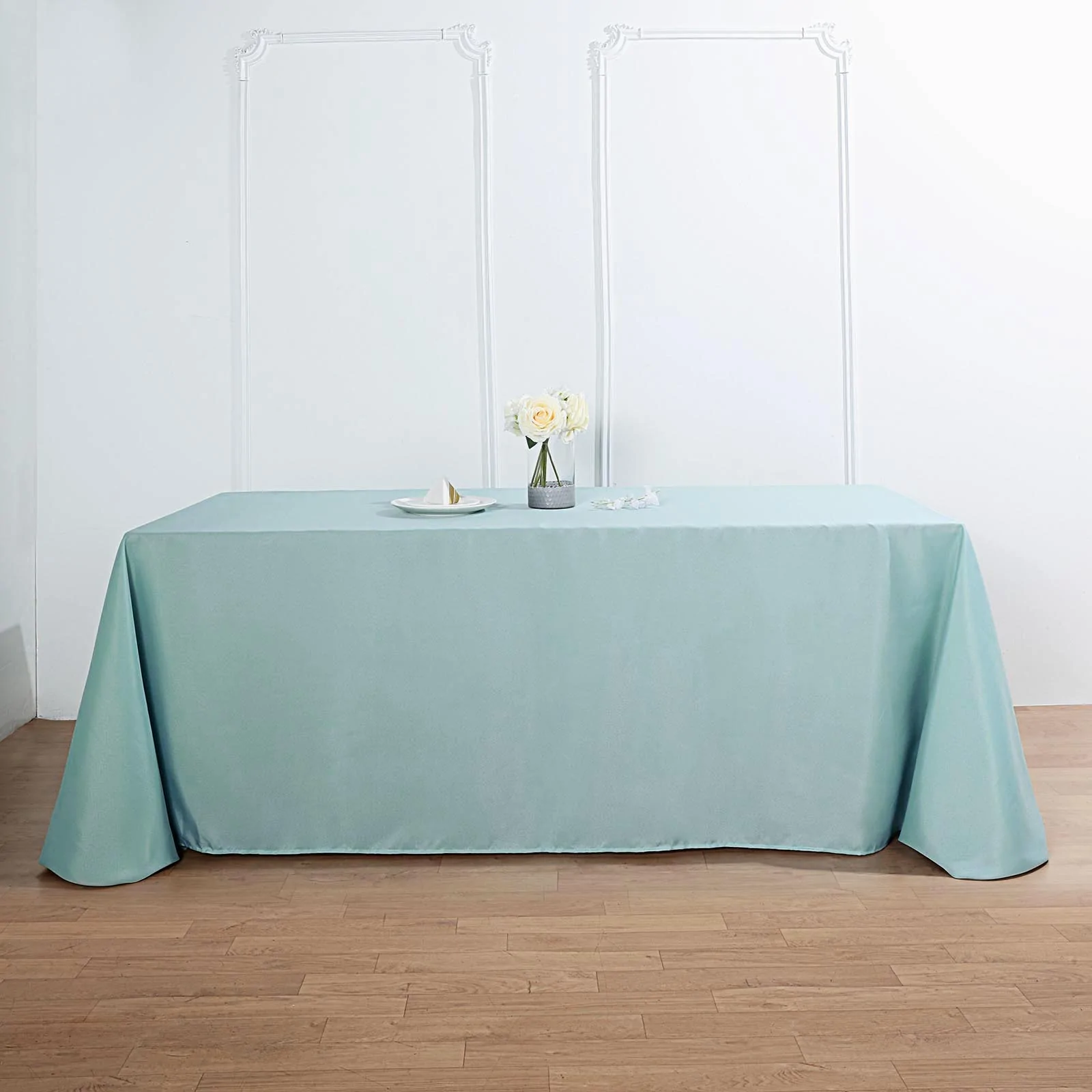 Sage Green - 5PCS 90x132&quot; Polyester Rectangle Tablecloths Wedding Party - £90.54 GBP