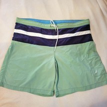 Nautica Swim Trunks Mens XL Green Multicolor Mesh Lined - £10.42 GBP