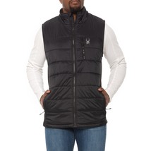 Spyder Men&#39;s M Level Up Puffer Vest Insulated Black Full Zip water resis... - £41.94 GBP