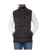 Spyder Men&#39;s M Level Up Puffer Vest Insulated Black Full Zip water resis... - £42.03 GBP