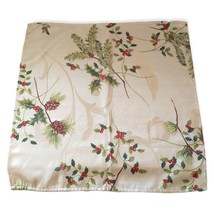 Winter Pine Napkin Set of 2 Branches Fabric Cloth Christmas St Nicholas Square - £9.51 GBP