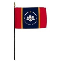 12 Pack New Mississippi flag 4&quot;x6&quot; inch Desk Flags Sewn Edges American States - £18.87 GBP