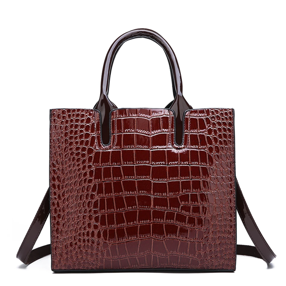 3 Sets Pattern Tote Bag Purses and Handbags Designer High Quality Patent Leather - £57.27 GBP