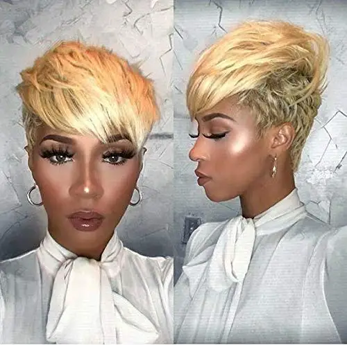 BeiSDWig Short Synthetic Wigs for Black/White Women Hairstyle Ombre Blonde W - £15.27 GBP+