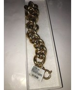 18k Bronzo Testo Maglie Larghe Bracciale 22.9cm - $246.13