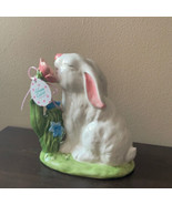 Blue Sky Clayworks Easter Bunny Smelling Flowers Figurine New - $59.99