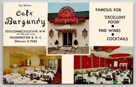 Washington DC Cafe Burgundy Multi View Interior And Entrance Postcard X21 - £4.67 GBP