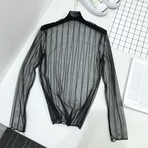 Women    Net See Through  Shirts  Out Transparent Undershirt  Dot Base Top s  Sh - £28.24 GBP